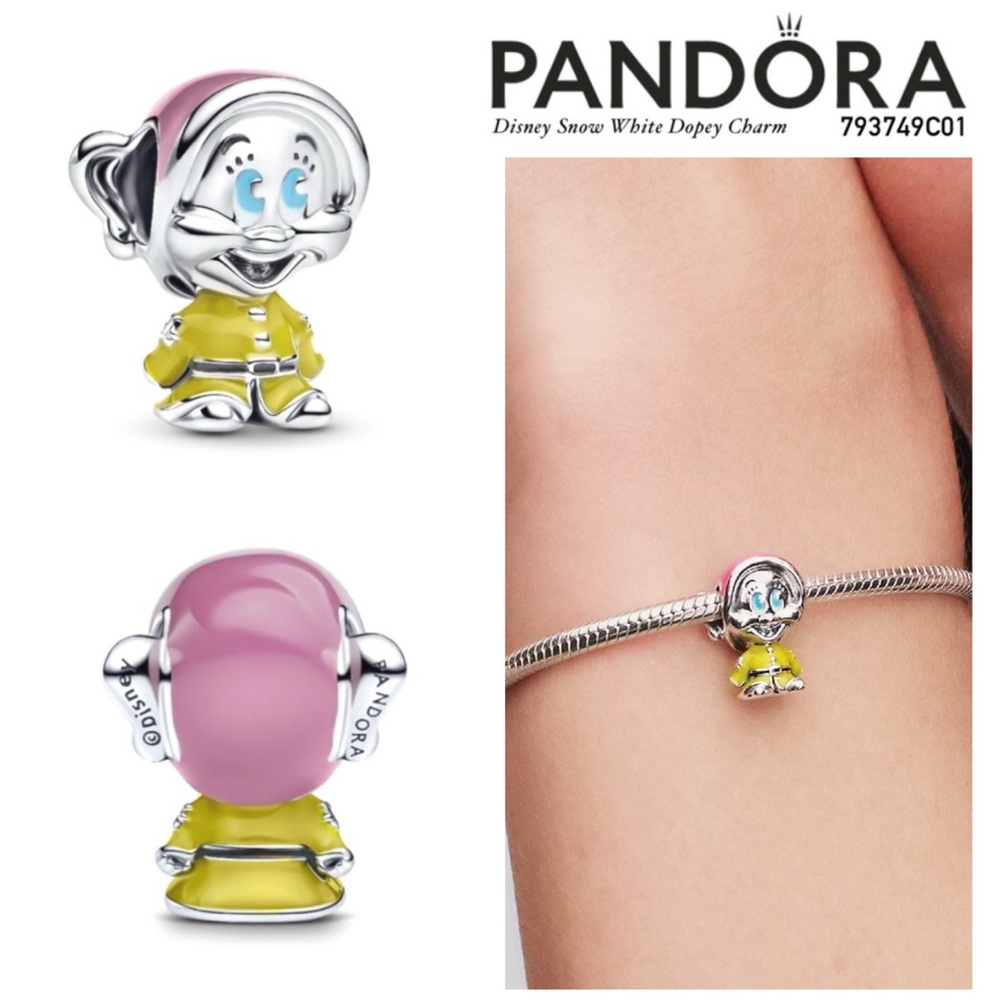 PANDORA Disney Snow White Dopey Charm w/box
